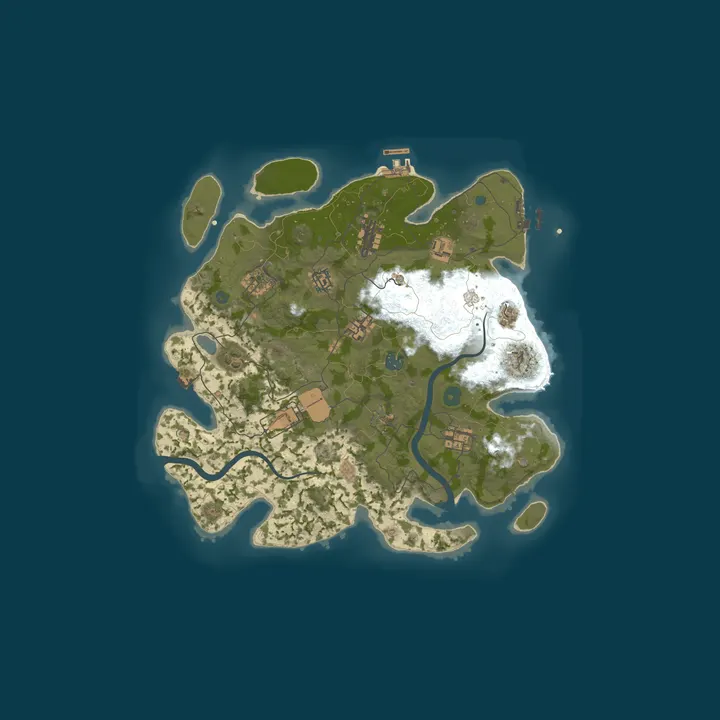 Map of GRUFF ZONE ZA 2X | Raidable Bases | Kits | Roaming NPC's