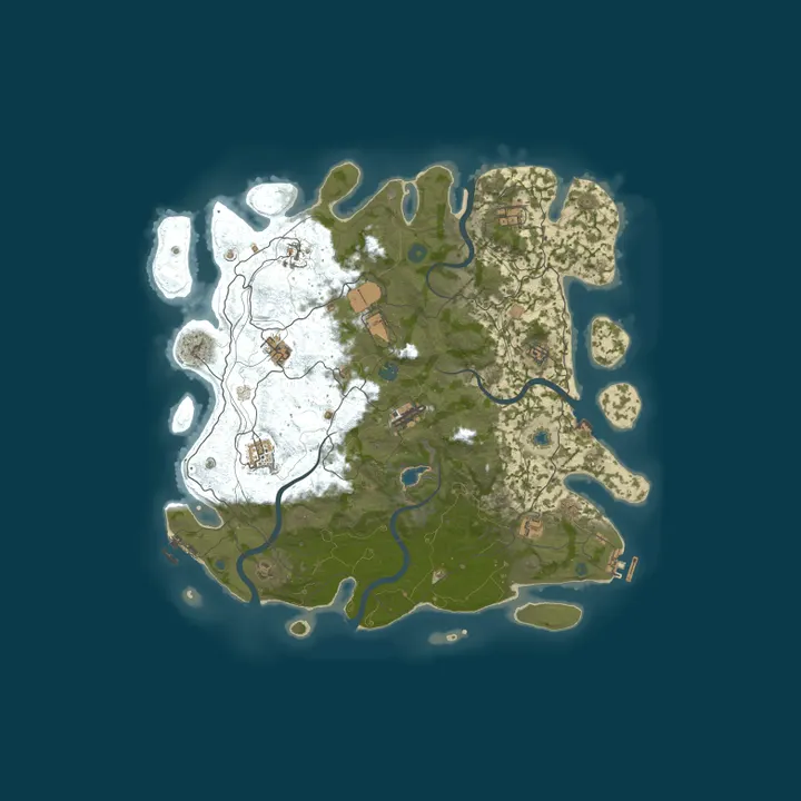 Map of [UK/EU] RUST HAVOC | 50X | 4 MAN | PVP | KITS | RAIDS | CONVOY