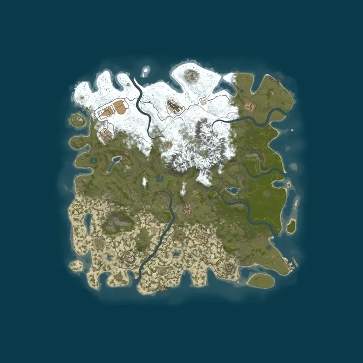Map of RustGamingNation|EVERWILD|PvE|2x[Events|Zombies|SkillTree]